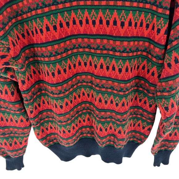Vintage Regatta Sport Sweater Mens M Southwest Aztec Geometric 90s Grandpa - Picture 9 of 11
